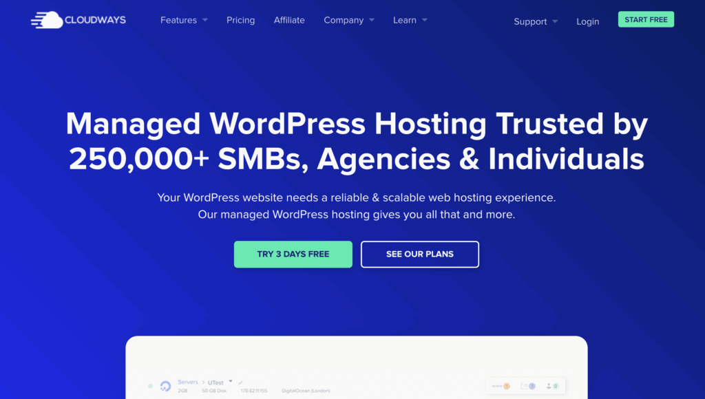 אירוח אתרי וורדפרס ב-Cloudways